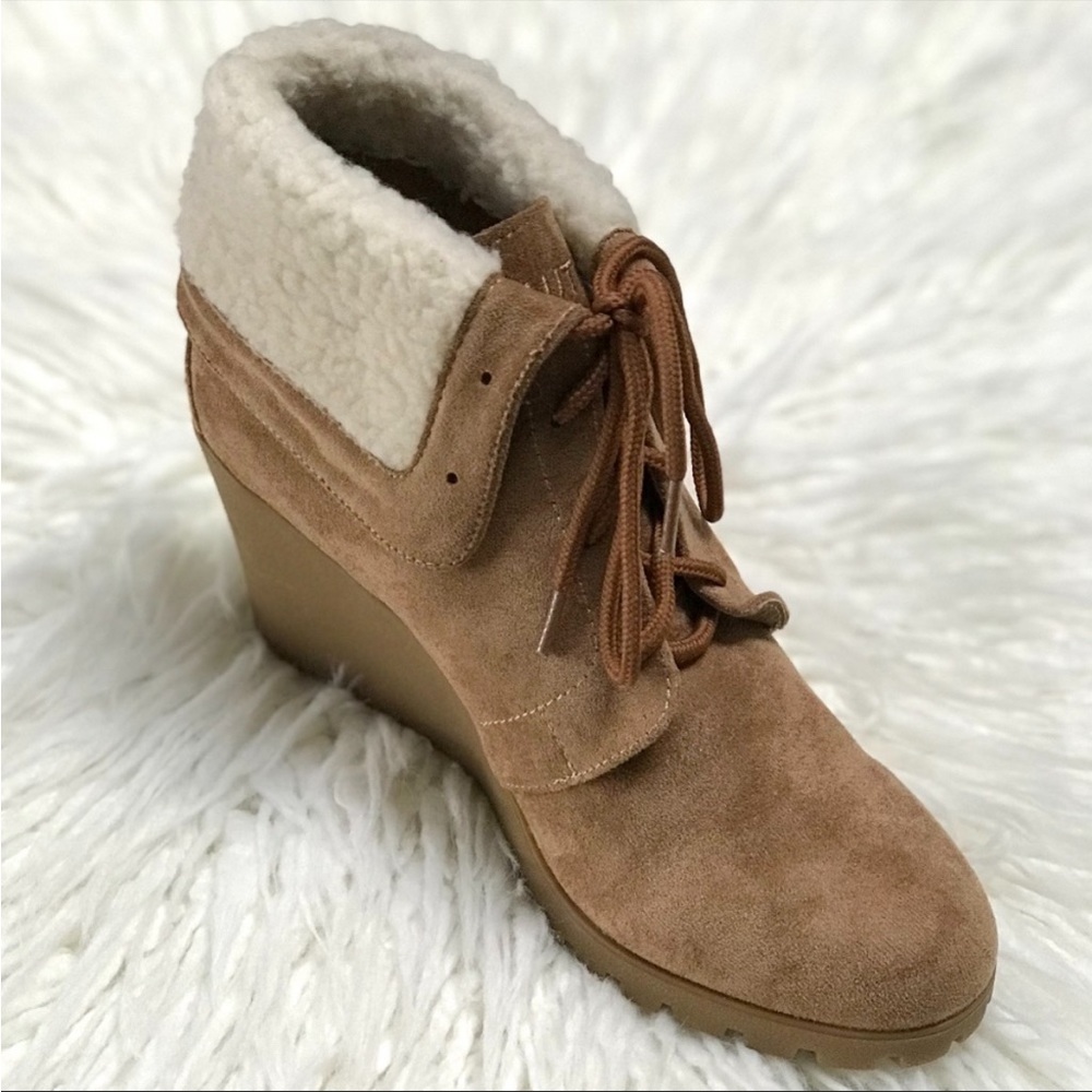 nautical tan booties. Only worn once!